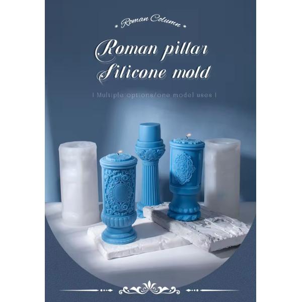 3D Roman Silicone Column Candle Mold European Simple Home Furnishing Aromatherapy Mold