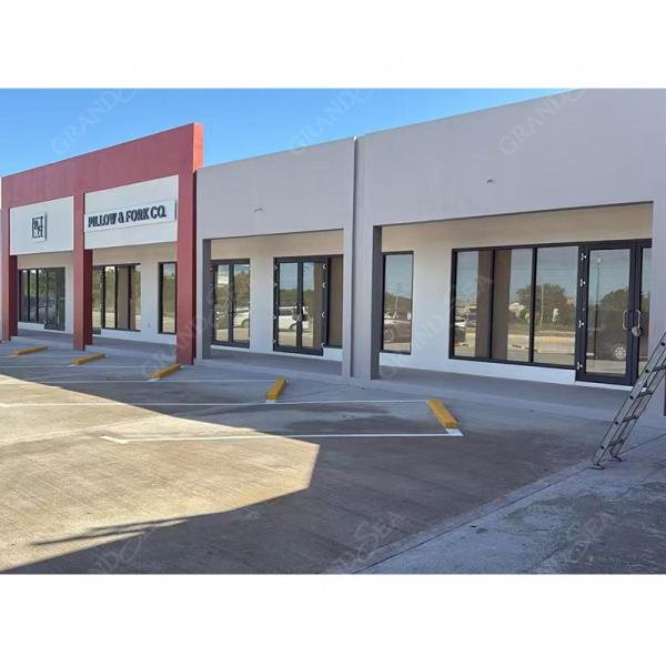 USA American Modern Design Storefront Front Glaze White Swing Entry Commercial Kfc Chicken Aluminium Door