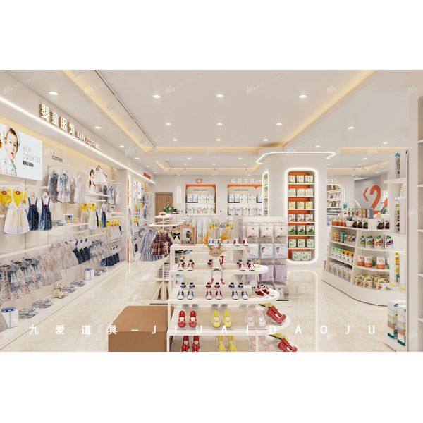 BBC028 Fashionable And Minimalist Style Baby Store Display Rack Eco-Friendly Shop Showcase Fashion Shop for Baby