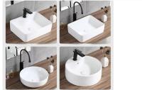 Lavoir de lavage en Chine vitreuse blanche salle de bain commerciale Lavoir de lavage