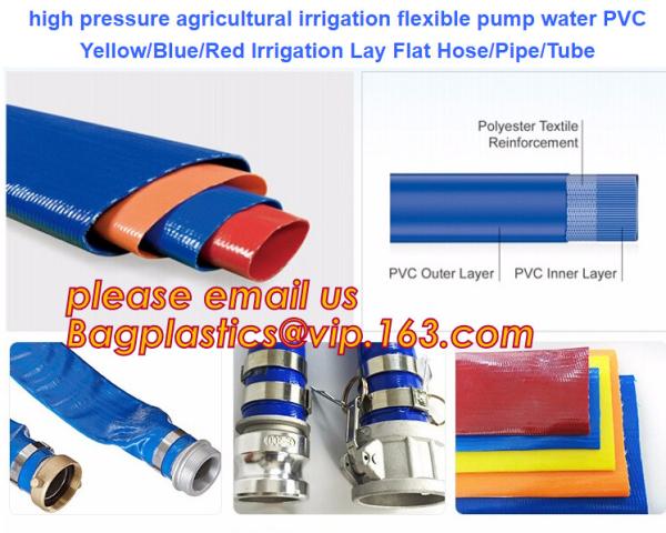 Customized inch 3/4-16 discharge water pvc layflat hose tubing pipe flexible lay flat irrigation agricultural water ho