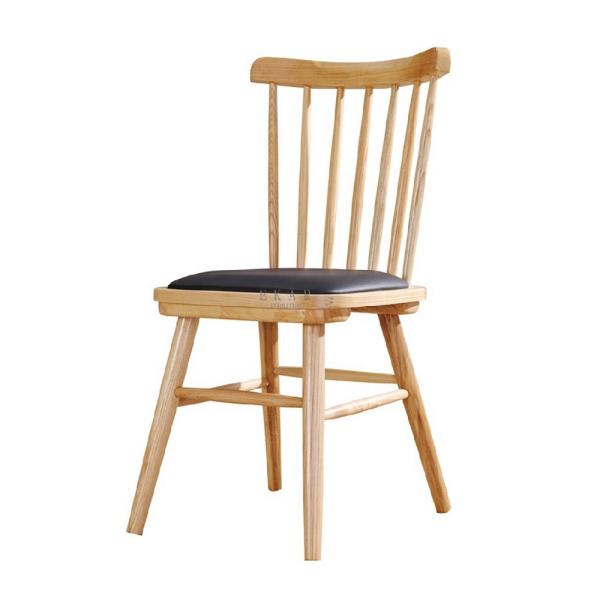 Pu Leather Ash Wooden Frame High Back European Upholstered Dining Chair