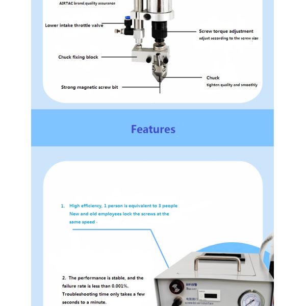 Portable Automatic Screwdriver Conveyor Screw Feeder Automatic M4 Auto Fastening Locking Machine  Screw Assembly