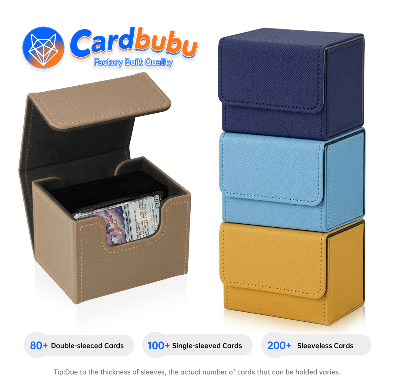 Magnetic Lid Pokemon Bulk Storage 3.46in PU Leather Playing Card Storage Box