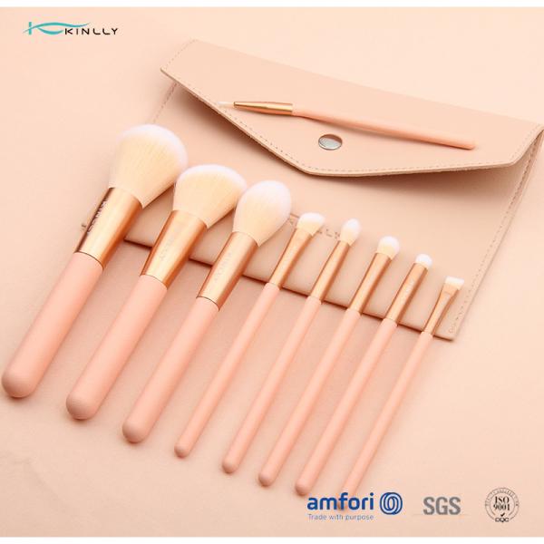 набор щетки макияжа пластиковой ручки 9pcs оранжевый с поли сумкой