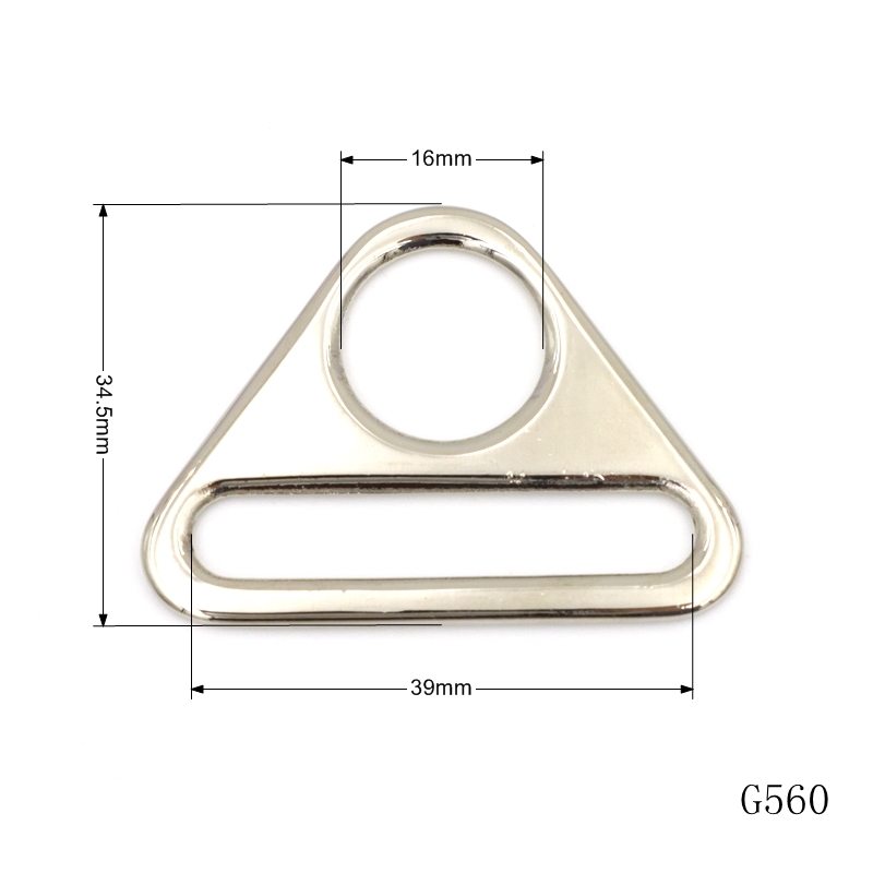 Triangle Metal Slide Adjuster Bag Hardware Shoulder Strap Slider Buckle Custom Zinc Alloy Triangular Ring for Handbag Strap