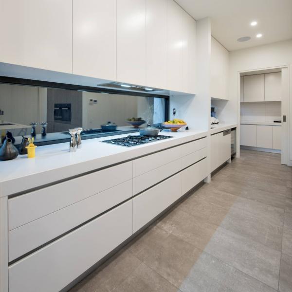Melamine White Luxury Large Modular Kitchen Cabinet Set With Cupboard Pantry