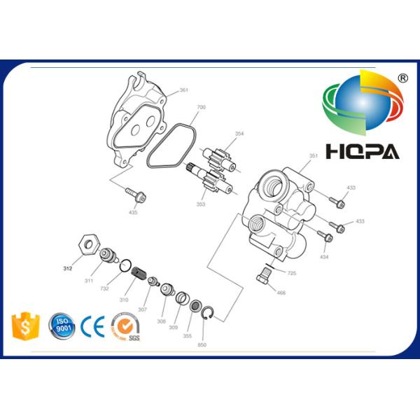 Насос с зубчатой передачей запасных частей К9004530 экскаватора Доосан ДХ215-9 ДХ225ЛК-9 ДХ220ЛК-9 гидравлический