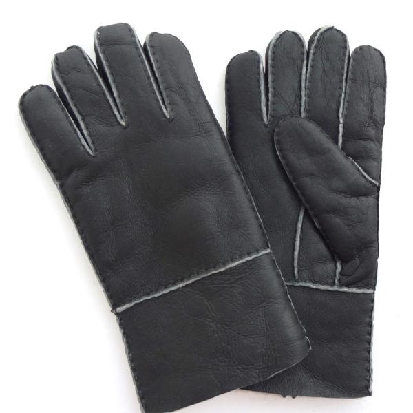 Spain merino shearling lamb fur glove patched glove sheep skin gloves