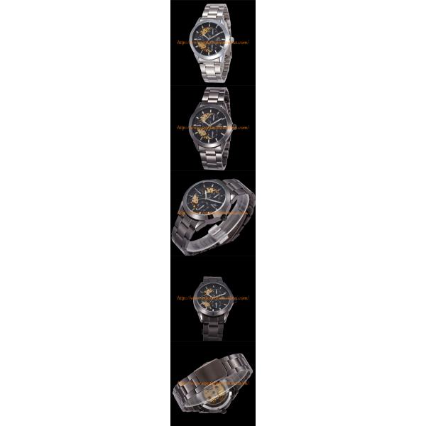SH30 SHENHUA Watches Hollow Out Black Gold Watch Silver Stainless Steel Watch Gift Watches