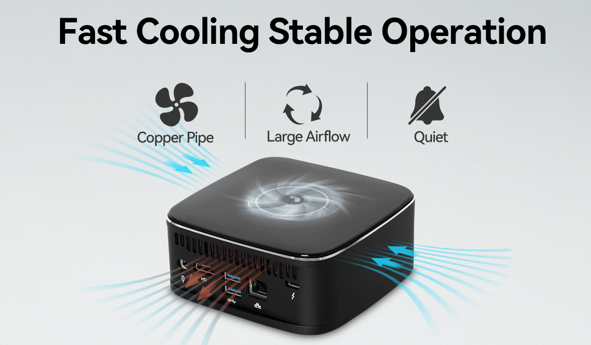 Единая локальная сеть 2.5G Intel Mini PC Dual DDR4 64G Linux жесткий диск Wi-Fi и охлаждающий вентилятор