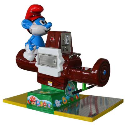 Coin operated kiddie ride ice cream cup swing and rotating back and forth with music