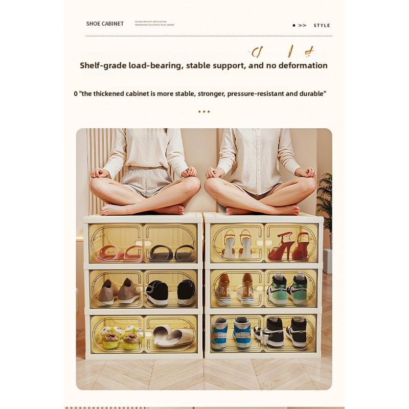 Multifunctional Entryway Shoe Storage Foldable Transparent Acrylic Box Dustproof Minimalist Organizer for Home Clear Shoe Case