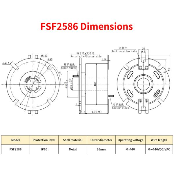 Flanged Rotating Water Proof Slip Ring Suitable For Outdoor Environment