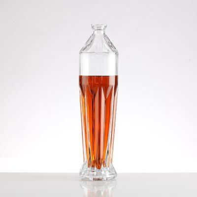 Hot Stamping Fancy Glass Liquor Bottle for Vodka Industrial Beverage Custom Design