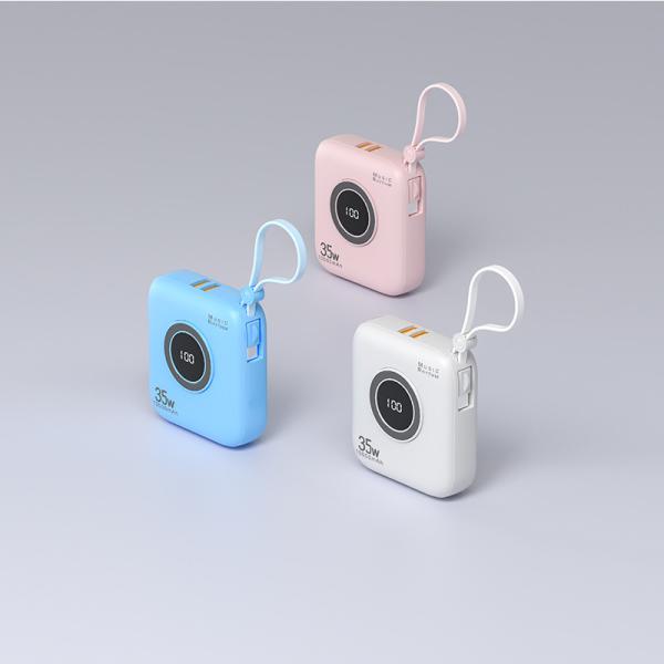 Compacto 10000mah Power Bank Mini Carregamento Rápido Com ABS PC 22,5W saída