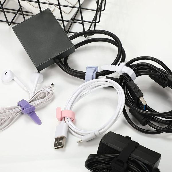 Silicone Cable Ties Cable Silicone Cord Organizer Straps Reusable Cable Zip Ties Reusable Wire Ties