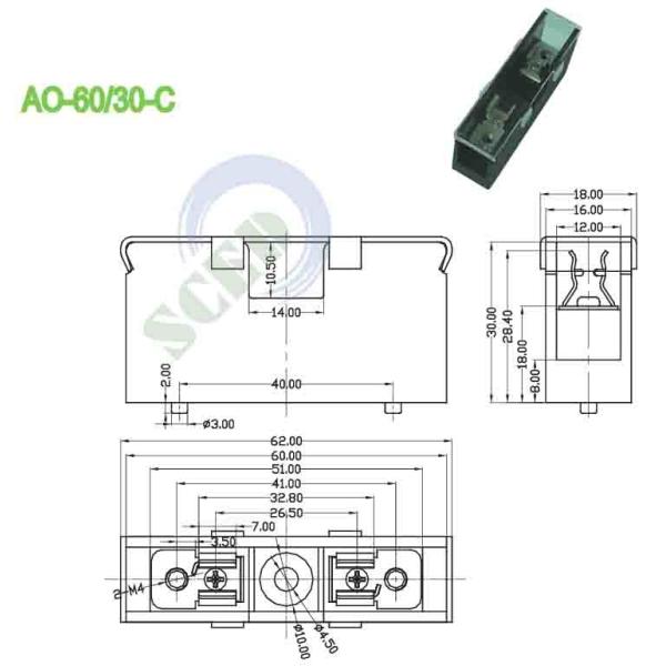 PBT M4 Steel Screw With Cover For Power 690V 5A Din Rail Mounting Accessories