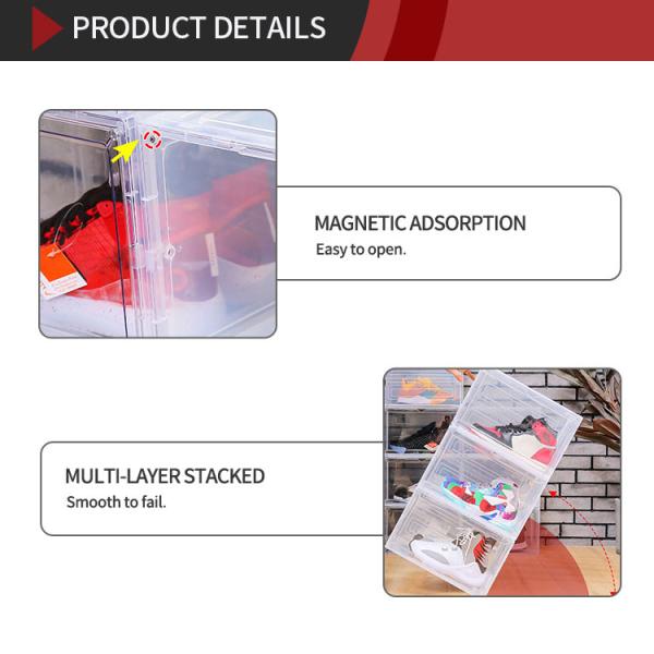 Прозрачный портативный магнитный легковес Обувная коробка фронта падения Washable складной