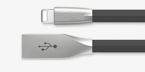 Android  Iphone Type C Cable Noodle Shape Zinc Alloy Shell 2A Quick Data Sync