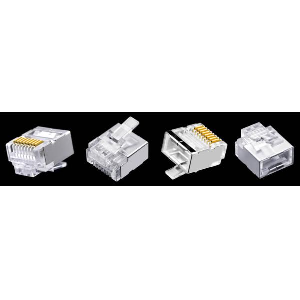 Cat6 Plug RJ45 Connector with 8P8C Phosphor Bronze Contacts and Gold Plated Modular Plug