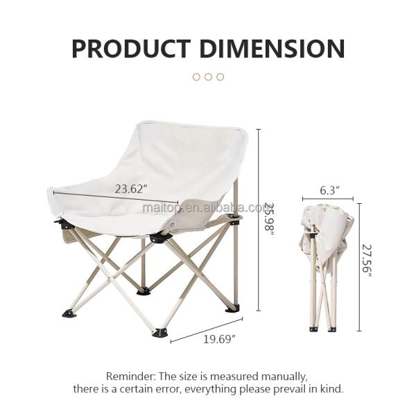 100 kg Capacidad silla de acampar plegable de metal 60x50x66cm