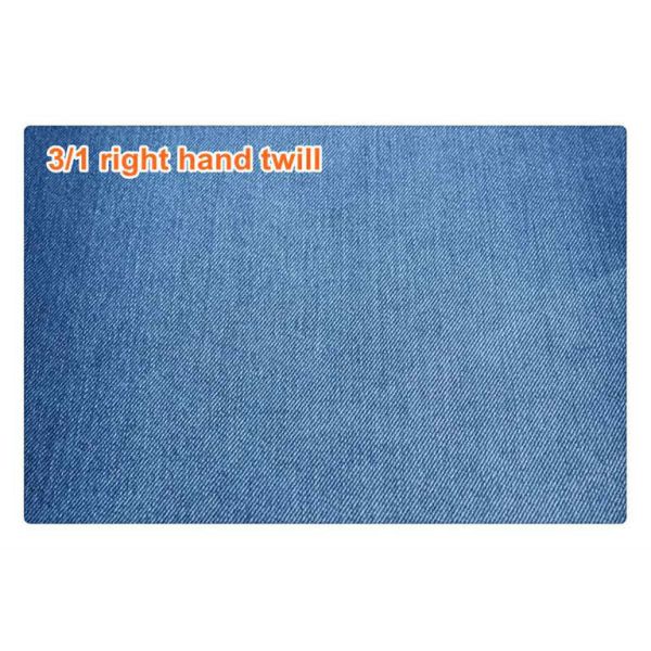 Non Slub Cotton/poly Yarn Dyed Weft Stretch Denim Fabric