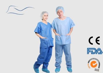 Eco Friendly Scrub Suit For Men Around Neck Style CE / ISO Certification