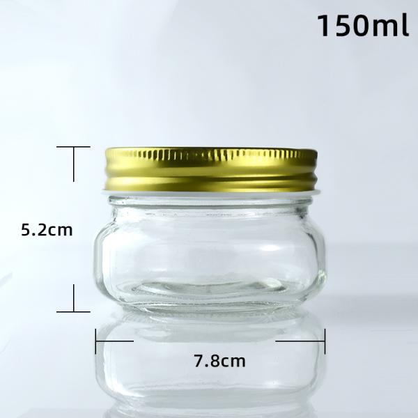 Tarros de cristal blancos sellados redondos transparentes 0.5kg de la especia 150ml del almacenamiento