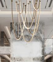 Iluminación de lujo Lobby de alta gama Cristal Lustrero Pscale Espacios comerciales
