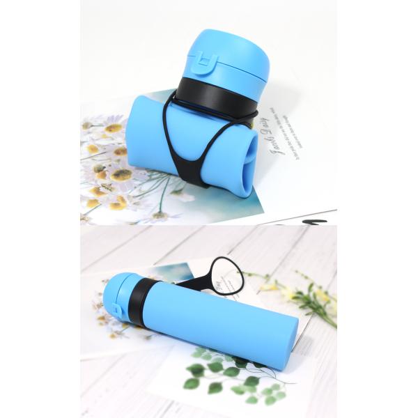 600ml Drinking Water Silicone Foldable Bottle With Sling
