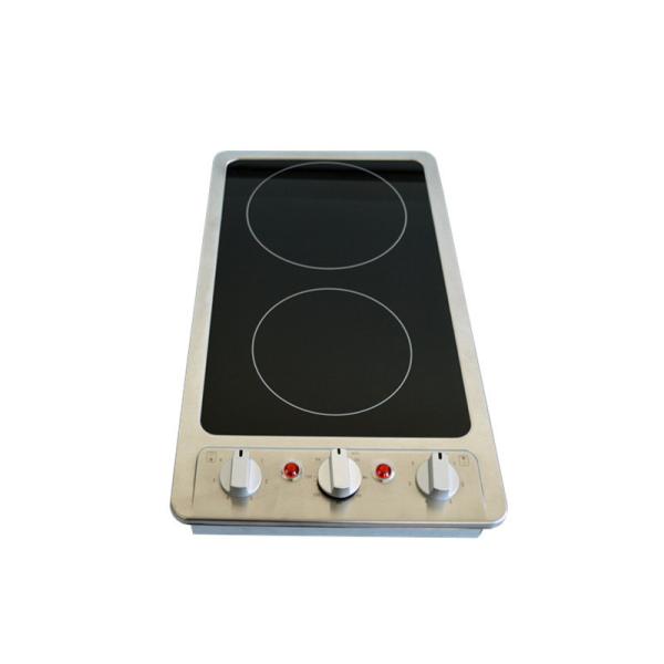 30cm Knob 3000W 2 Burner Ceramic Hob Stainless Steel Housing
