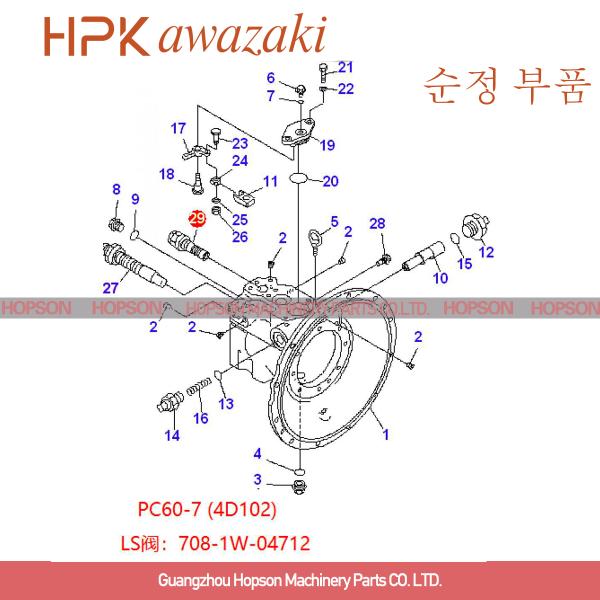 Клапан сброса 708-1W-04712 экскаватора KOMATSU управлением LS для PC60-7
