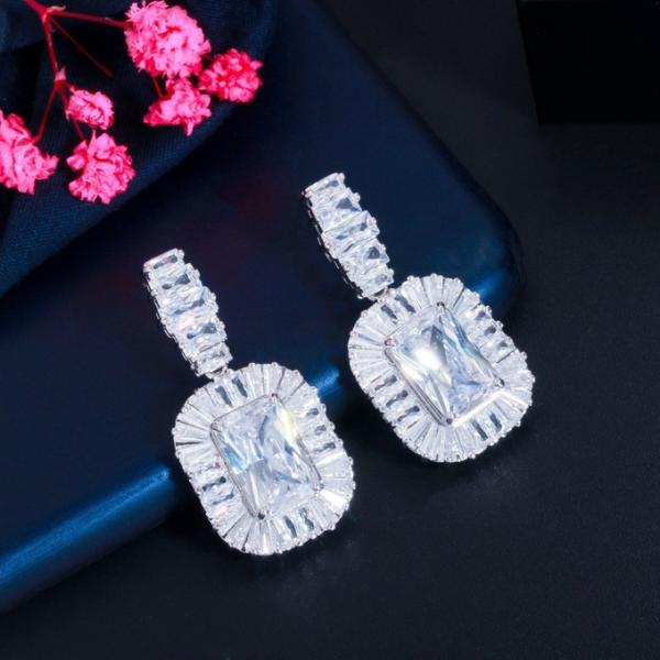 Hot Selling Luxury Leaf Engagement CZ Earring Necklace Bracele Bridal Jewelry Bracele Jewelry Set For Women Accessories