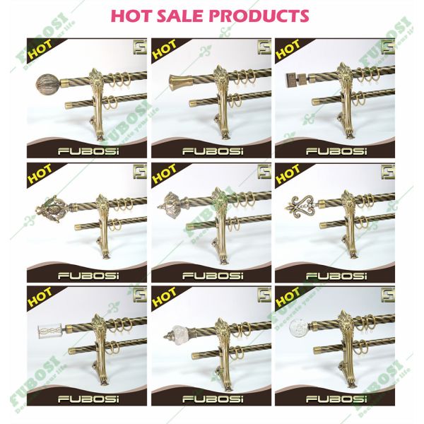Aluminum Curtain Rods and Rails Curved Curtain Rod End Caps