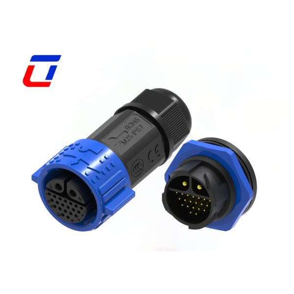 M25 Waterproof Aviation Connector Push Pull 300V Multi Pin 2+20 Pin Connector