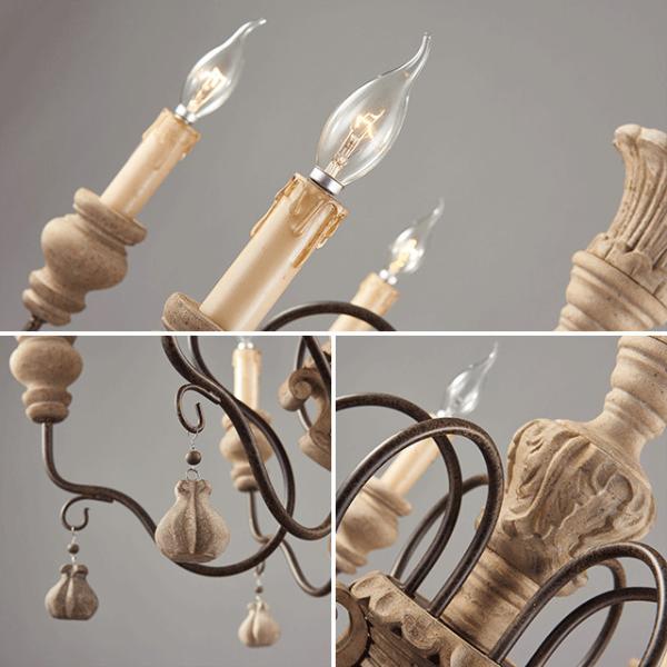 Antique distressed wood chandelier light fixtures pendant lamp (WH-CI-15)