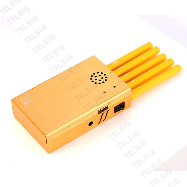 Construtor celular do sinal de 5 faixas, jammer portátil do sinal de Wifi do ouro de GPS/G/M/CDMA