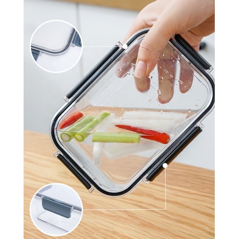Custom Modern Design Fresh-Keeping Plastic Bento Box Set Freezer-Sealed PP Kitchen Camping Food Storage Container