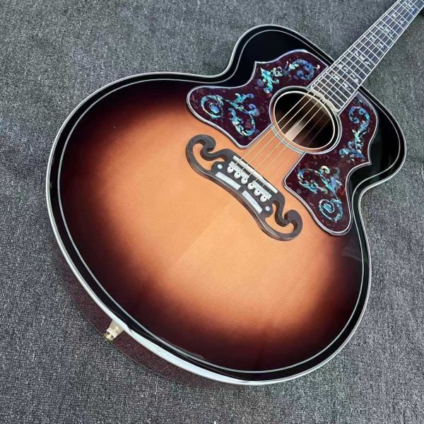 Custom BOB DYLAN GIBSON Style SJ 200 Acoustic Guitar in Sunburst with Cocobolo Back Side