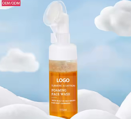 Private Label Custom Organic Face Wash Soothing Brightening Skin Natural Vegan Turmeric Bubble Foaming Facial Cleanser