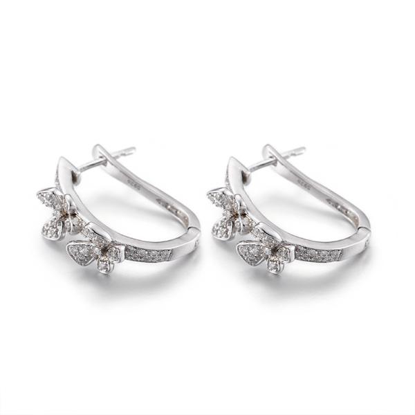 Бабочка мозаики качает серьги стержня Zirconia серег 3.17g 5mm кубические