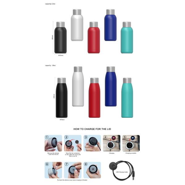 500Ml 304 Stainless Steel Ultraviolet Sterilizing Water Bottle