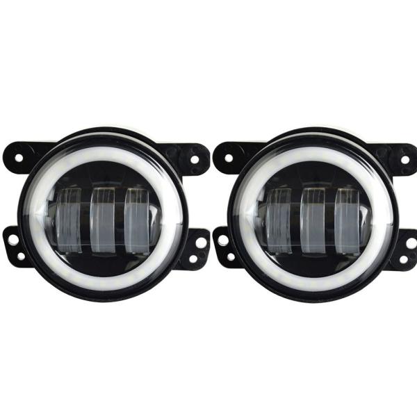 4-inch 30W*2 CREE LED Fog Lights Halo Ring Angel Eyes for Jeep Wrangler 97-16 JK TJ LJ ATV (1 Pair)