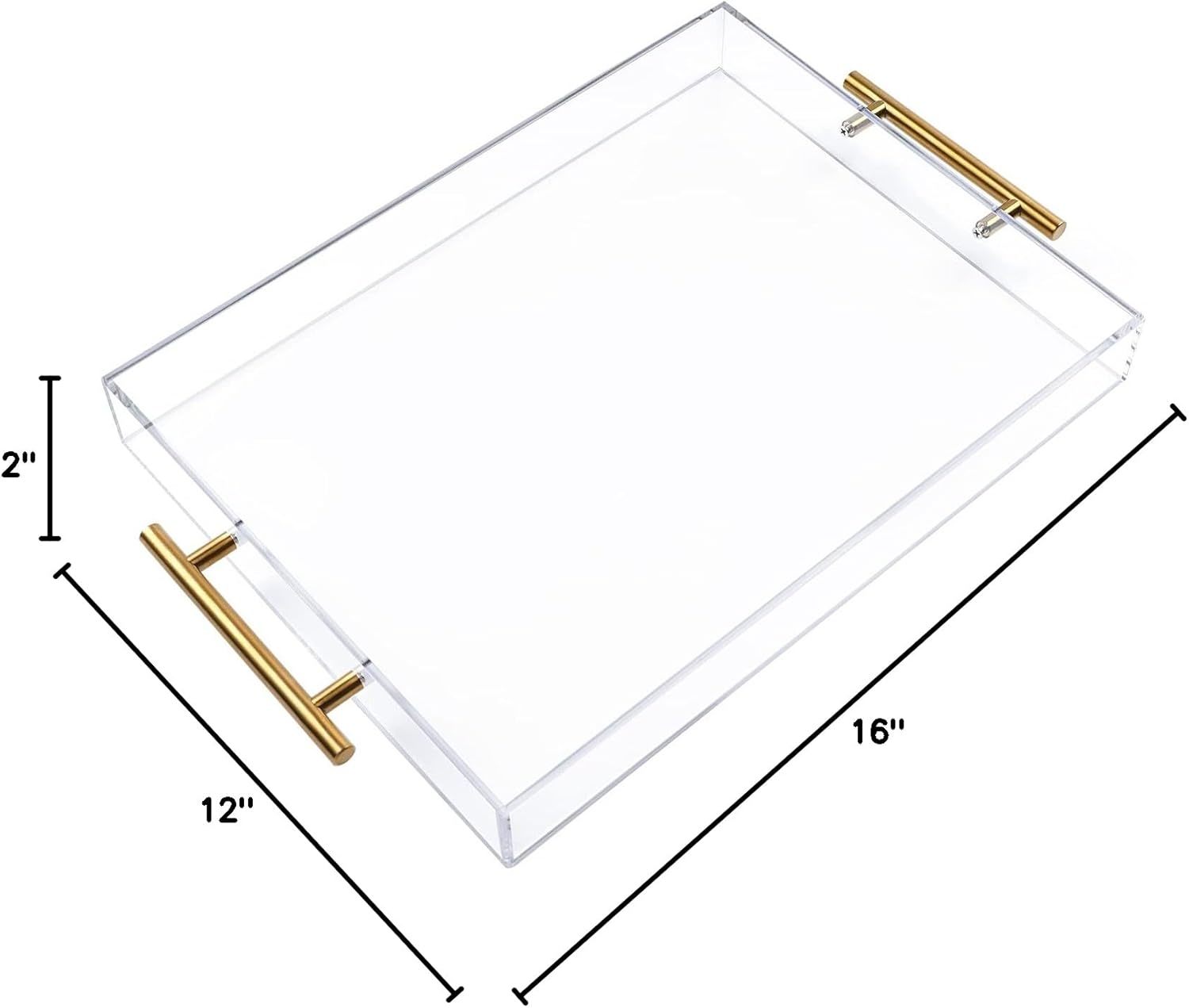 Spill Proof Acrylic Display Tray Modern Stylish Decorative Organizer for Coffee Table