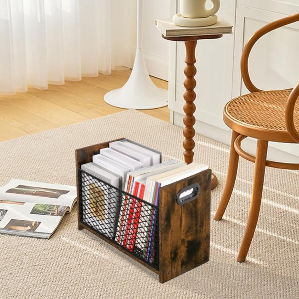 Home Decorations Varnished Desktop Storage Basket for Letters Books Newspapers