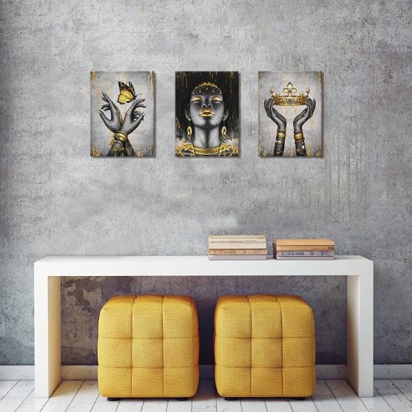 Original Modern Artwork Hand Painted Oil Painting Three Pieces Canvas Wall Art for Home Decor