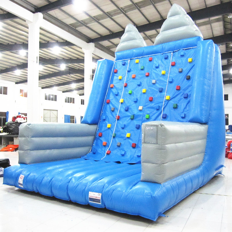 Blue Mountain Inflatable Climbing Wall with Cushioned Landing Area