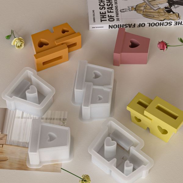 DIY Aromatherapy Gypsum Hollow Heart Flower Pot Silicone Mold Dry Flower Arrangement Flower Basket Pendant Dropping Mold