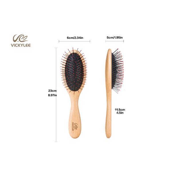 Slender Oval Shape 23cm Wooden Handle Hair Brush
